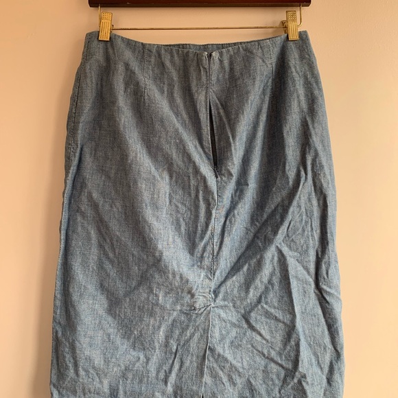 J. CREW chambray faux wrap pencil skirt - Picture 2 of 3